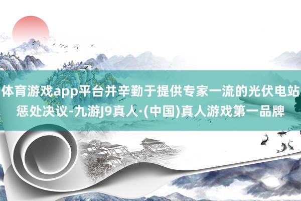 体育游戏app平台并辛勤于提供专家一流的光伏电站惩处决议-九游J9真人·(中国)真人游戏第一品牌