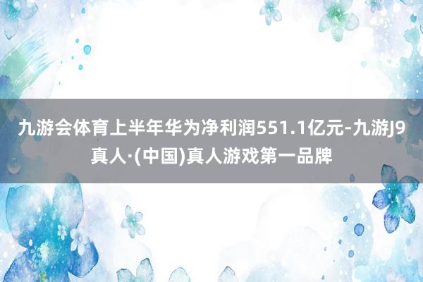 九游会体育上半年华为净利润551.1亿元-九游J9真人·(中国)真人游戏第一品牌