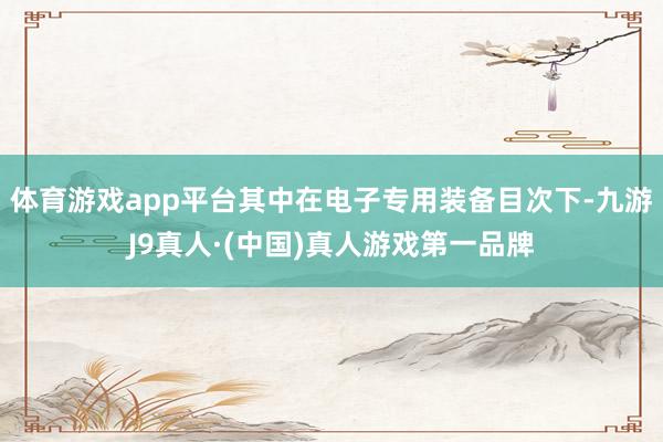 体育游戏app平台其中在电子专用装备目次下-九游J9真人·(中国)真人游戏第一品牌