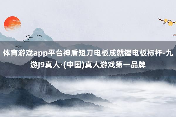 体育游戏app平台神盾短刀电板成就锂电板标杆-九游J9真人·(中国)真人游戏第一品牌